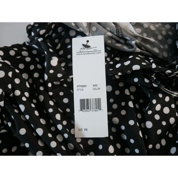 NY Collection Petite Printed Belted Maxi Polka Dots Skirt PS - Picture 9 of 9